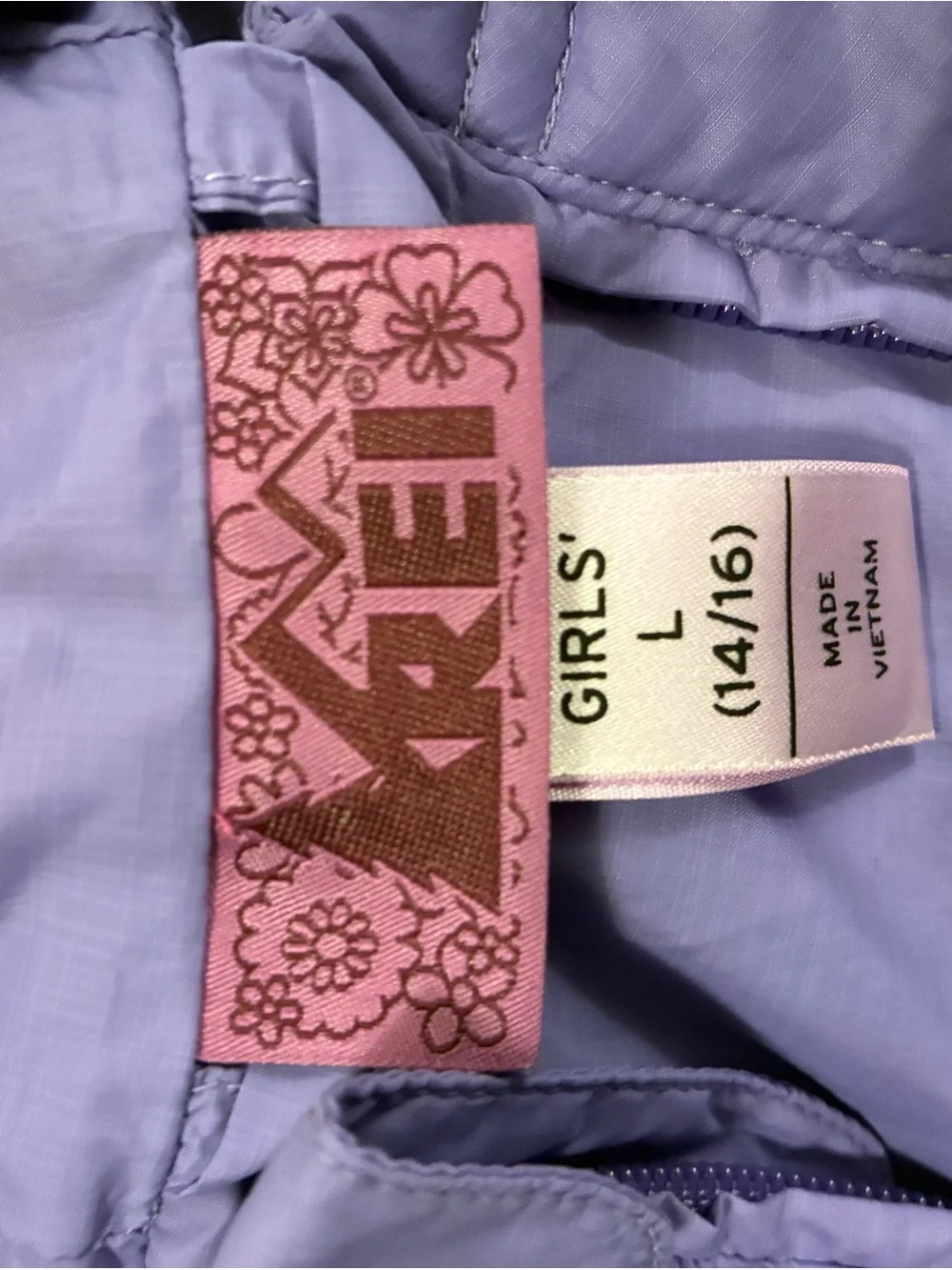 REI Lavender Hybrid Quilted Jacket